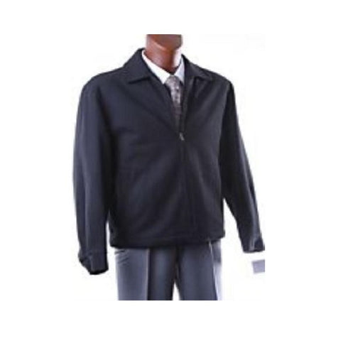 Mens Wool coat with zipper - black Peacoat with zipper