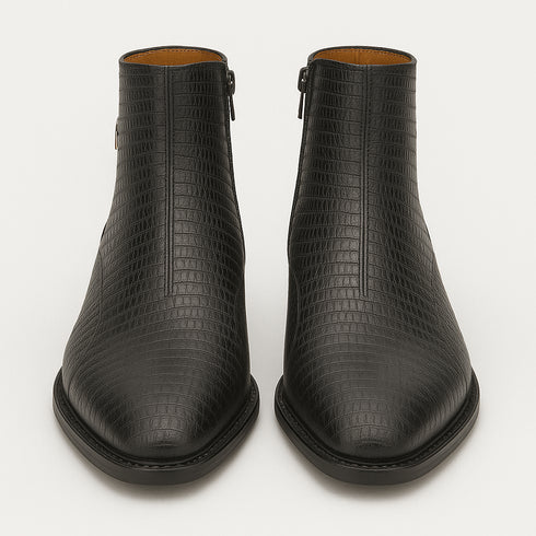 Peninsula Lizard Emblem Boot Black By Mezlan Made In Spain Brand
