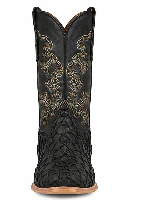 Black Pirarucu Fish Cowboy Boots