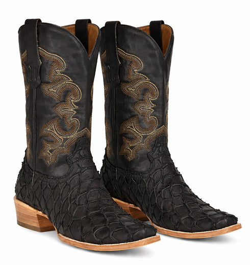 Black Pirarucu Fish Cowboy Boots