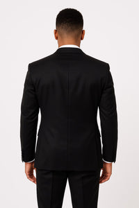 Black Satin Tuxedo Set – 4-Piece Style for Weddings & Proms