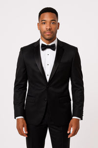 Black Satin Tuxedo Set – 4-Piece Style for Weddings & Proms