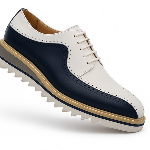 Stylish Two-Tone Brogue Oxford