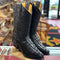 Black printed Crocodile cowboy boots