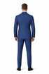 Mens Blue Wool Tiglio Double Breasted Suit – Classic Peak Lapel Suit