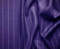 Rockefeller Collection - Double Breasted Stripe Suit Purple Regular Fit 2 Piece With Flexible Elastic Waistband