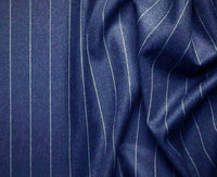 Rockefeller Collection - Double Breasted Stripe Suit Blue Regular Fit 2 Piece With Flexible Elastic Waistband
