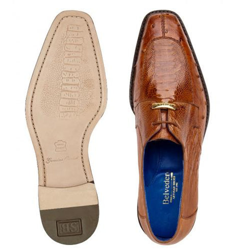 Belvedere Bolero Antique Almond Genuine Quill Ostrich Dress Shoes