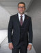 Statement Men's 100% Wool Pinstripe 3 Piece Suit - Peak Lapel
