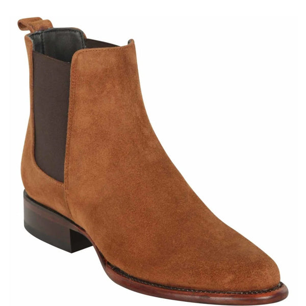 Mens Suede Chelsea Boots Cognac