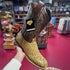 Men's White Diamonds Boots Fish Print Boots Square Toe