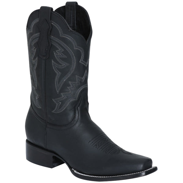 Black square toe cowboy boots