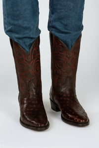 Botas de Avestruz Original Horma Puntal  -B