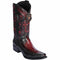 Botas de Avestruz Pata con Venado Horma Europea Color Vino LAB-76F0543