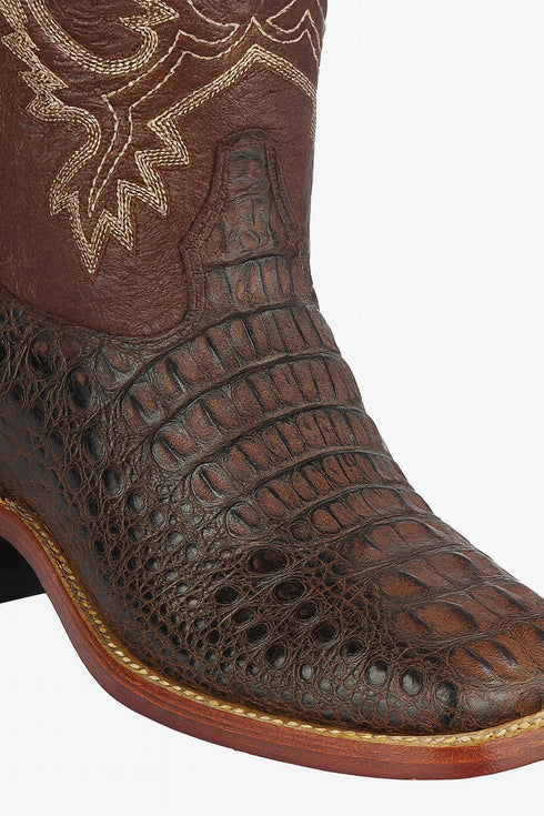 Botas Cuadrada de Cocodrilo Caiman Lomo Gasso