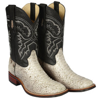 Botas de Piton Original Horma Ranchera Cuadrada Ancha Suela TPU