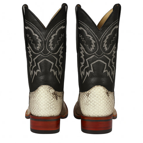 Botas de Piton Original Horma Ranchera Cuadrada Ancha Suela TPU