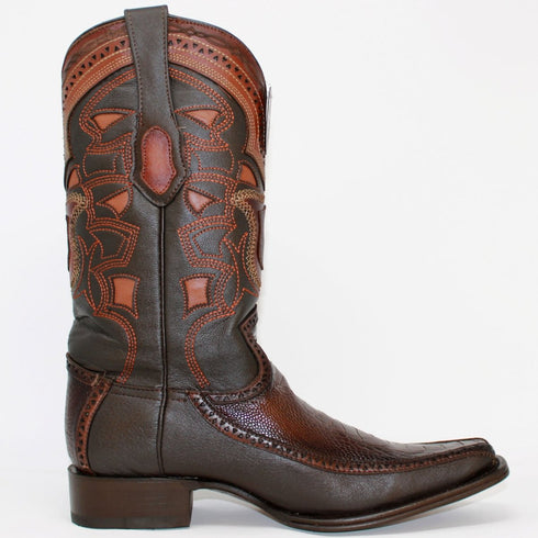 Botas de Pata de Avestruz Original con Venado Horma Europea LAB-76F0516