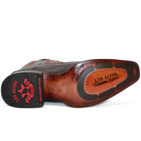 Botas de Pata de Avestruz Original con Venado Horma Europea LAB-76F0516