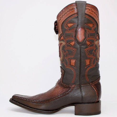 Botas de Pata de Avestruz Original con Venado Horma Europea LAB-76F0516