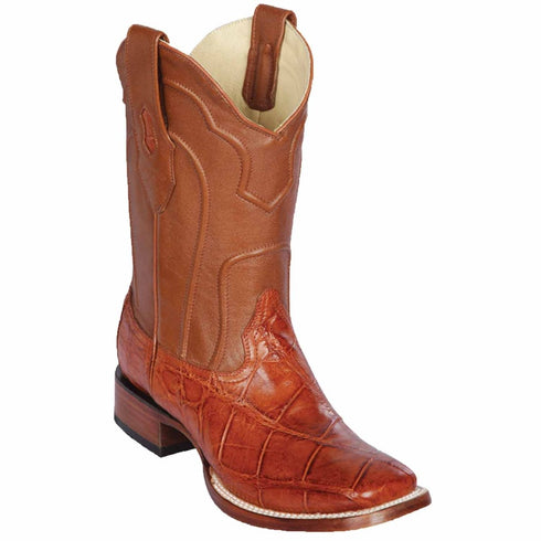 Botas de Cocodrilo Caiman Lomo Horma Cuadrada Amplia - Los Altos Boots