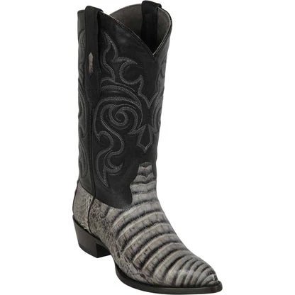 Botas de Cocodrilo Caiman Panza Horma Puntal Color Gris LAB-998233