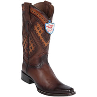 Botas de Cuero con Acabado Grisly Horma Europea WW-2762716