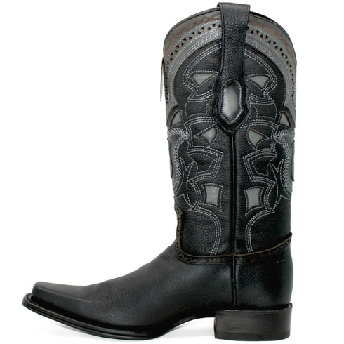 Botas de Cuero Grisly Original Horma Europea Cuadrada Negro LAB-762705