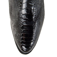Botas de Pata de Avestruz Punta Oval Color Negro LAB-650505