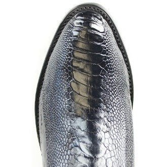 Botas de Pata de Avestruz Punta Oval Color Negro LAB-650505