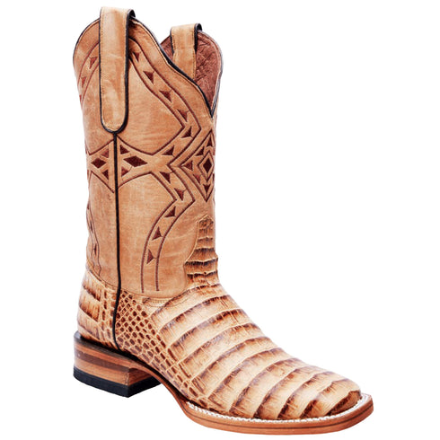 White Diamonds Mens Crocodile Print Boots