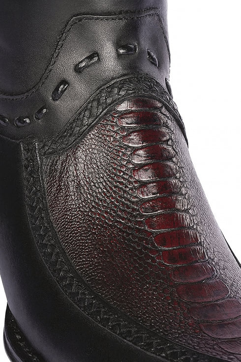 Botin Avestruz Pata con Venado Punta Europea LAB-76BF0518