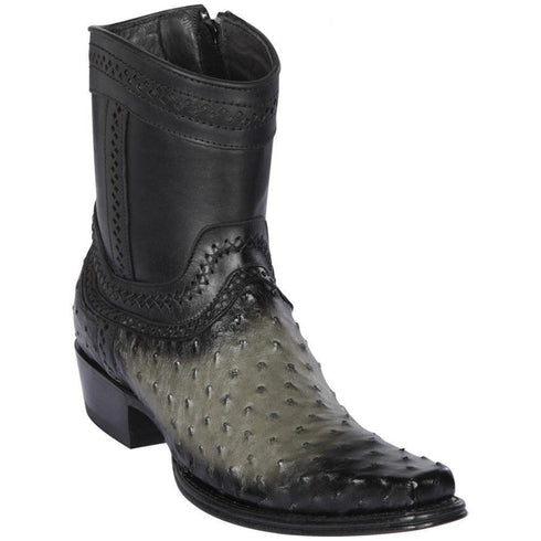 Botin Avestruz Piel Original Punta Europea LAB-76B0338