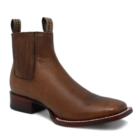 Botines Charros de Cuero Rage Punta Cuadrada Color Nuez LAB-82B9940