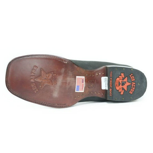 Botines Charros de Gamuza Punta Cuadrada Los Altos Boots Color Gris LAB-82B6309