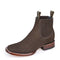 Botines Charros de Gamuza Punta Cuadrada para Mujer Color Chocolate LAB-32B6359