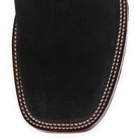 Botines Charros de Gamuza Punta Cuadrada para Mujer Color Negro LAB-32B6305