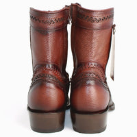 Botines de Cuero Original Punta Europea Cafe LAB-76B2716
