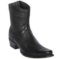 Botines de Cuero Original Punta Europea Color Negro LAB-76B2705