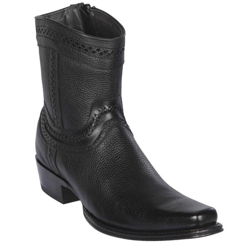 Botines de Cuero Original Punta Europea Color Negro LAB-76B2705