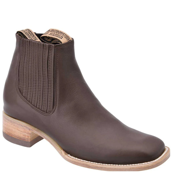 Men's Brown Square Toe Ankle Boots