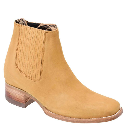 Light brown Chelsea square toe boot