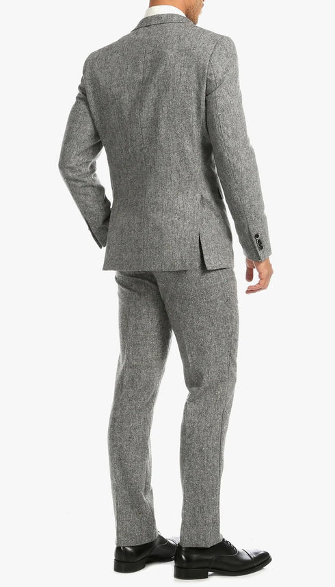 1920's Men's Clothing - Tweed Suit - Herringbone 1920s Mens Suit  - Vintage Grey Tweed  Suit