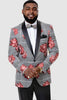 Braided EJ Samuel Tux Jacket: Houndstooth & Floral Shawl - USA Men's Outlet