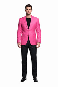Brand New Solid Men'S Dress Fashion Cheap Priced Designer Fashion Dress Casual Blazer For Men On Sale Fuchsia ~ Hot Pink Men's Blazer