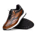 Zelli Bravo Hand Finished Calfskin Trainer Sneaker in Cognac