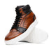 Zelli Bravo Burnished Calfskin High Top Dress Sneaker in Brown