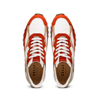 Zelli Bruno Goat Suede and Calfskin Trainer Sneaker in Rust & Taupe