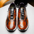 Zelli Bravo Hand Finished Calfskin Trainer Sneaker in Cognac