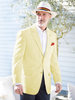 Mens Seersucker Blazer in Color "Color" - Summer Fabric Casual look Sportcoat Jacket 2 Button Notch Lapel